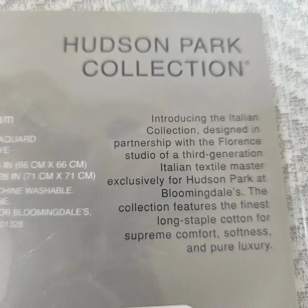 Hudson Park Palermo Euro Pillow Sham Gray Chevron Pattern Italy 100% Cotton